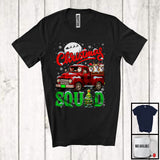 MacnyStore - Christmas Squad; Adorable X-mas Santa Corgi On Red Plaid Pickup Truck; Family Group T-Shirt