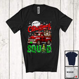 MacnyStore - Christmas Squad; Adorable X-mas Santa Pit Bull On Red Plaid Pickup Truck; Family Group T-Shirt