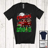 MacnyStore - Christmas Squad; Adorable X-mas Santa Pug On Red Plaid Pickup Truck; Family Group T-Shirt