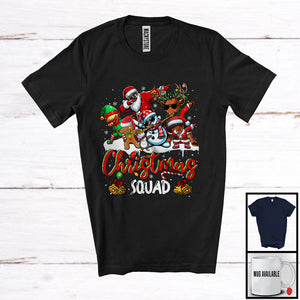 MacnyStore - Christmas Squad; Amazing X-mas Black African Elf Santa Reindeer Snowing; Afro Family Group T-Shirt