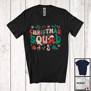 MacnyStore - Christmas Squad; Awesome X-mas Groovy Santa Elf Reindeer; Family Pajama Group T-Shirt