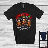 MacnyStore - Christmas Squad; Awesome X-mas Lights Three Santa Gingerbread Dancing; Family Group T-Shirt