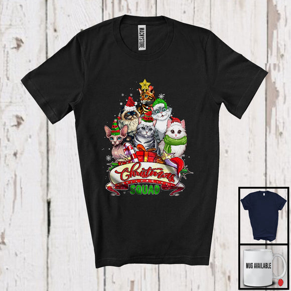 MacnyStore - Christmas Squad; Awesome X-mas Santa Cats Owner Lover; Matching Family Group T-Shirt