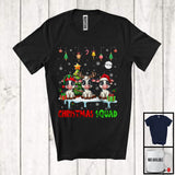 MacnyStore - Christmas Squad; Cheerful Reindeer Santa Elf Cow; X-mas Cow Animal Snowing T-Shirt