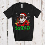 MacnyStore - Christmas Squad; Fantastic X-mas Black African American Santa Afro Man; Snowing Family T-Shirt