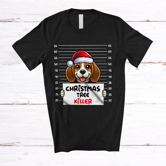 MacnyStore - Christmas Tree Killer; Humorous Christmas Santa Beagle Dog's Fault; Damage X-mas Tree T-Shirt