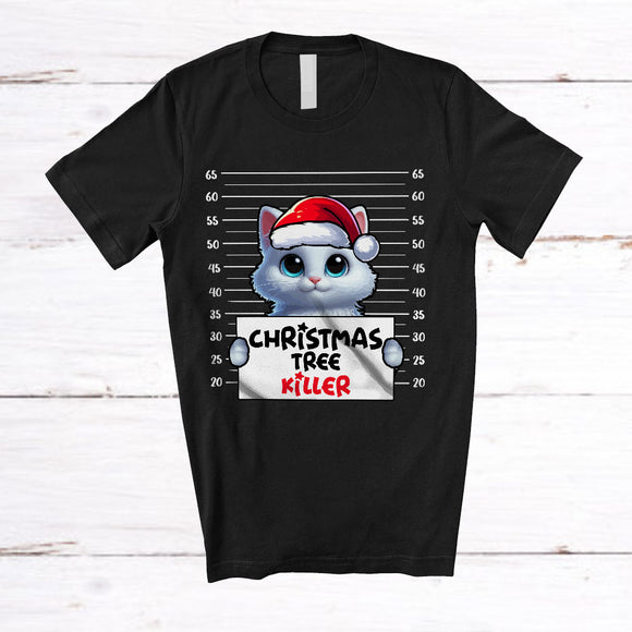 MacnyStore - Christmas Tree Killer; Humorous Christmas Santa Cat's Fault; Damage X-mas Tree T-Shirt