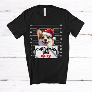 MacnyStore - Christmas Tree Killer; Humorous Christmas Santa Corgi Dog's Fault; Damage X-mas Tree T-Shirt