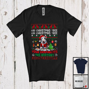 MacnyStore - Christmas Tree Your Ornaments Are History; Merry X-mas Lovely Bull Terrier Santa; Family T-Shirt