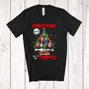 MacnyStore - Christmas With My Gnomies; Joyful Christmas With Gnomies X-mas Tree; Gnomes Lover T-Shirt