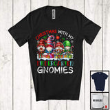 MacnyStore - Christmas With My Kindergarten Gnomies; Lovely Christmas Lights Four Gnomes; Teacher Squad T-Shirt