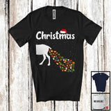 MacnyStore - Christmas; Humorous Merry Christmas Half Reindeer Sweater Snow; Couple Pajamas Family Group T-Shirt