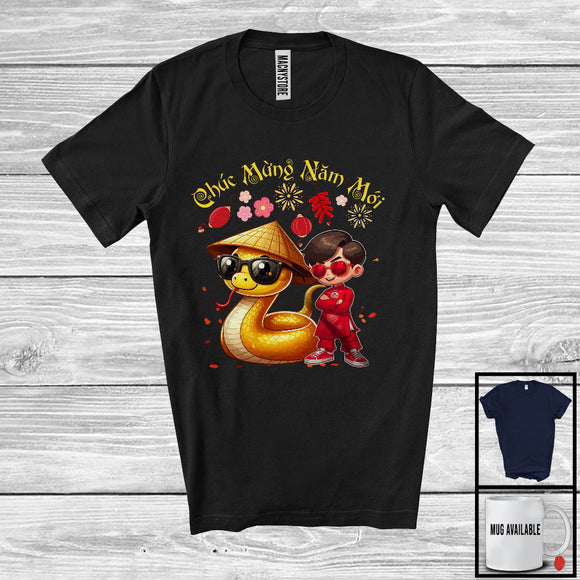 MacnyStore - Chuc Mung Nam Moi; Adorable Happy Lunar New Year Snake Boy; Vietnam Family Group T-Shirt