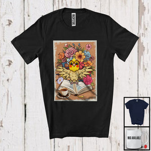 MacnyStore - Cockatiel Glasses Reading Book Coffee, Lovely Bird Flowers, Books Nerd Reader Lover T-Shirt