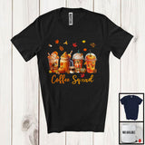 MacnyStore - Coffee Squad; Wonderful Thanksgiving Autumn Leaves Pumpkin Coffee Lover; Family Group T-Shirt