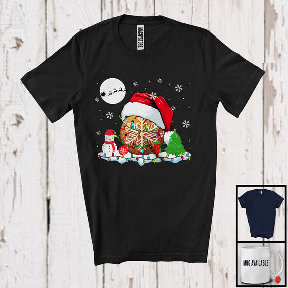 MacnyStore - Cookie Wearing Santa Costume; Adorable Christmas Snowman Santa; X-mas Lights Baker Baking T-Shirt