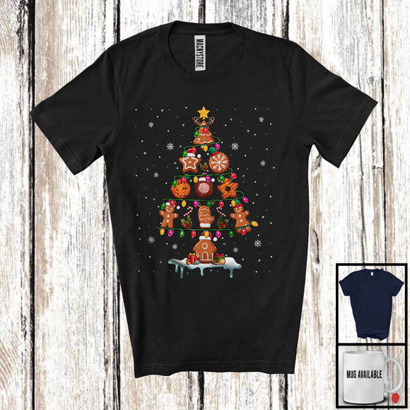 MacnyStore - Cookies Christmas Tree; Cheerful X-mas Lights Santa Elf Cookies; Cookie Baker Snowing T-Shirt