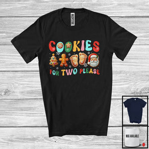 MacnyStore - Cookies For Two Please; Fantastic Christmas Pregnancy Announcement Cookie Baker; Snow Family T-Shirt