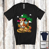 MacnyStore - Corgi On Beach, Adorable Summer Vacation Palm Tree, Travel Trip Family Group T-Shirt