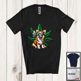 MacnyStore - Corgi Sunglasses Smoker, Humorous Puppy Owner Lover, Matching 420 Stoner Smoker Group T-Shirt