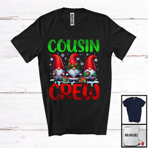 MacnyStore - Cousin Crew; Adorable Christmas Three Gnomies Gnomes Lover; Matching Family Group T-Shirt