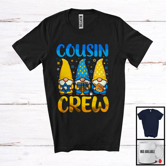 MacnyStore - Cousin Crew; Adorable Hanukkah Dreidel Three Gnomies Gnomes; Matching Family Group T-Shirt