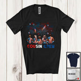 MacnyStore - Cousin Crew, Awesome 4th Of July American Flag Firework Patriotic, Matching Family Group T-Shirt