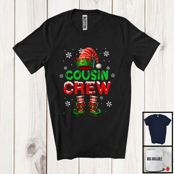 MacnyStore - Cousin Crew; Awesome Christmas Snowing ELF Lover; Matching Family Group T-Shirt