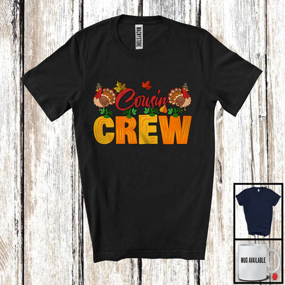 MacnyStore - Cousin Crew, Lovely Thanksgiving Fall Autumn Turkey Cousin Lover, Matching Family Group T-Shirt