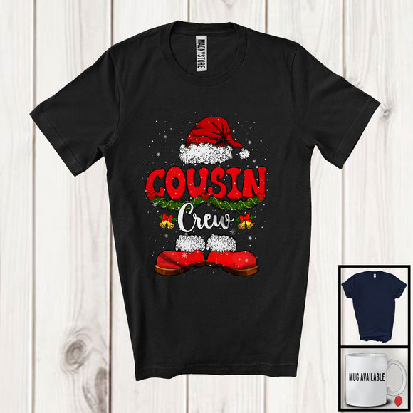 MacnyStore - Cousin Crew; Wonderful Christmas Snowing Santa Lover; Matching Pajama X-mas Family Group T-Shirt