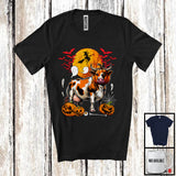 MacnyStore - Cow Pumpkin Face Cosplay, Scary Halloween Costume Cow Farmer Lover, Family Group T-Shirt