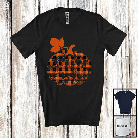 MacnyStore - Cow Pumpkin Shape Plaid; Lovely Thanksgiving Halloween Cow Owner; Animal Lover T-Shirt