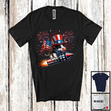 MacnyStore - Cow Riding Firecracker, Humorous 4th Of July USA Fireworks, Patriotic Farm Animal Farmer T-Shirt