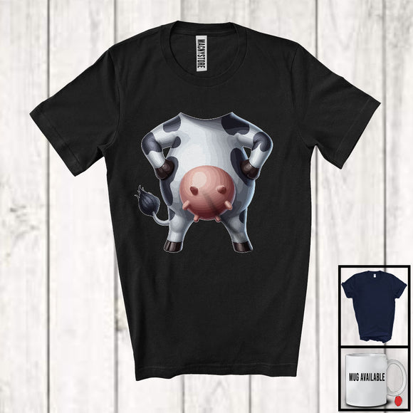 MacnyStore - Cow Simple Halloween Cosplay; Humorous Costume Cow Animal Lover; Family Group T-Shirt