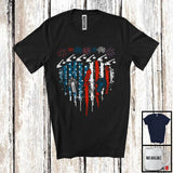 MacnyStore - Crane Truck Heart Shape American Flag, Awesome 4th Of July Crane Truck Driver, Patriotic Group T-Shirt