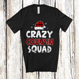 MacnyStore - Crazy Cousin Squad; Adorable Christmas Red Plaid Santa; Pajamas Matching Family Group T-Shirt