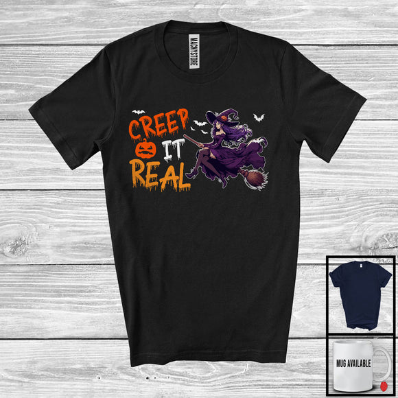 MacnyStore - Creep It Real; Spooky Halloween Costume Flying Witch Lover; Matching Family Group T-Shirt