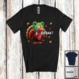 MacnyStore - Croak; Wonderful Thanksgiving Fall Autumn Leaves Frog Lover Turkey; Animal Family Group T-Shirt