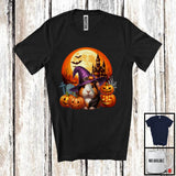 MacnyStore - Cute Witch Guinea Pig With Carved Pumpkins, Adorable Halloween Moon Wild Animal Lover, Family T-Shirt