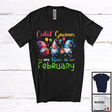 MacnyStore - Cutest Gnomes Are Born In February; Lovely Birthday Three Gnomes Squad; Family Group T-Shirt