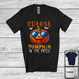 MacnyStore - Cutest Pumpkin In The Patch; Awesome Halloween Carved Pumpkin Sunglasses; Family Group T-Shirt