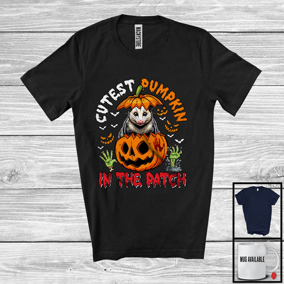 MacnyStore - Cutest Pumpkin In The Patch; Humorous Halloween Costume Opossum In Pumpkin; Animal Lover T-Shirt