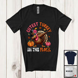 MacnyStore - Cutest Turkey In The Flock; Adorable Thanksgiving Dabbing Turkey Girl; Family Group T-Shirt