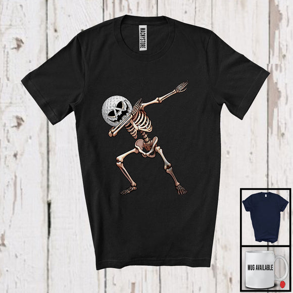 MacnyStore - Dabbing Golf Skeleton, Creepy Halloween Costume Skeleton Cosplay, Sport Player Team T-Shirt