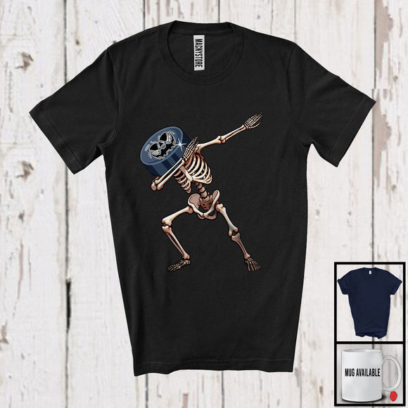 MacnyStore - Dabbing Ice Hockey Skeleton, Creepy Halloween Costume Skeleton Cosplay, Sport Player Team T-Shirt