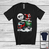 MacnyStore - Dabbing Santa On Garbage Truck; Joyful Christmas Moon Snowing Santa; Garbage Truck Driver T-Shirt