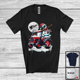 MacnyStore - Dabbing Snowman On Tractor; Joyful Christmas Moon Snowing Snowman; Tractor Driver Lover T-Shirt