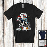 MacnyStore - Dabbing Snowman Riding Cow; Humorous Christmas Snow Around Farm Animal; X-mas Farmer T-Shirt