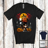 MacnyStore - Dachshund Pumpkin Face Cosplay, Scary Halloween Costume Dachshund Lover, Family Group T-Shirt