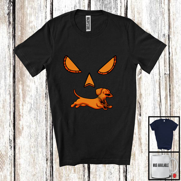 MacnyStore - Dachshund Sausage Pumpkin Face; Scary Halloween Costume Dachshund Pumpkin; Family T-Shirt